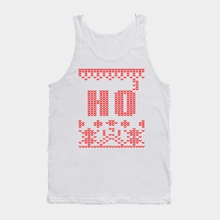 1980s Ugly Holiday Christmas Sweater Nordic Ho Ho Ho Tank Top